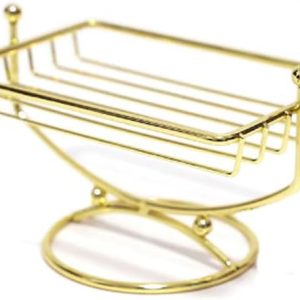 Bar Soap Holder Shower Soap Tray Stainless Steel Soap Dish Waterproof Soap Holder Soap Tray Bar Soap Sponge Holder for Bathroom & Kitchen Gold