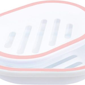 2-Pack Soap Dish with Drain, Soap Holder, Soap Saver, Easy Cleaning, Dry, Stop Mushy Soap (White)