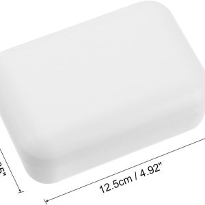 Wooden Soap Holder, Self-Draining Soap Box with Lid Wooden Soap Bar Tray for Shower Bathroom Kitchen, White