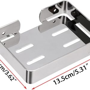 Soap Dish Holder Stainless Steel Wall Mounted, Heavy Duty Soap Tray,Shower Soap Saver,Sponge Holder for Bathroom Shower Kitchen Counter Top (Silver)