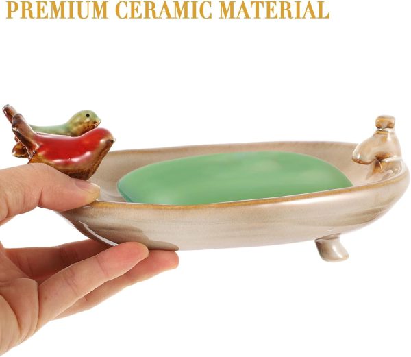 Ceramic Soap Dish Soap Tray Soap Drain Tray Cute Soap Holder Travel Soap Dish Adorable Soap Holder Bathroom Soap Case Lovely Soap Holder Soap Dish for Shower Draining Soap Holder